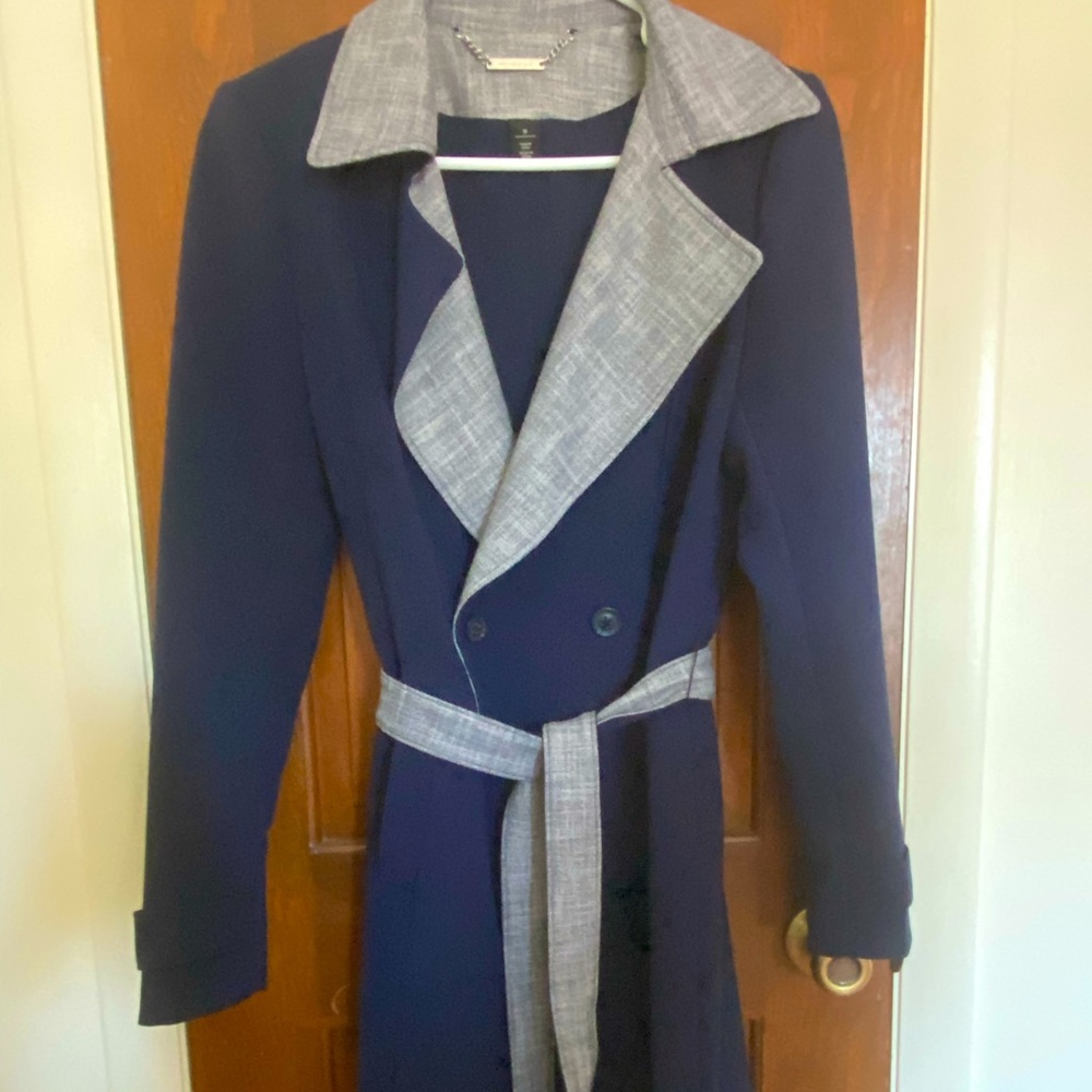 White House Black Market Navy Trench Coat